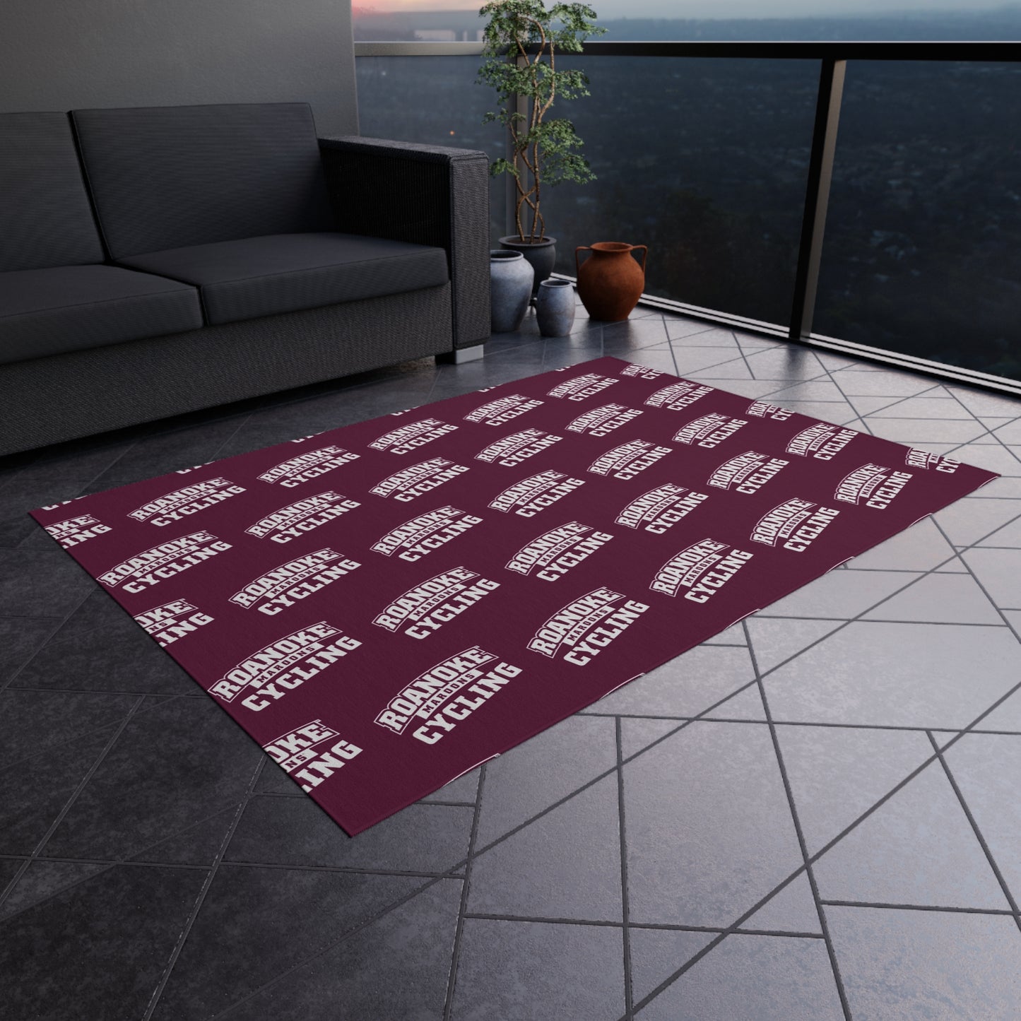 Roanoke Cycling: Light-Weight Rug / Repeating Logo