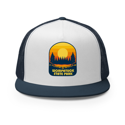 Wompatuck: Trucker Cap / Retro Sunset Badge