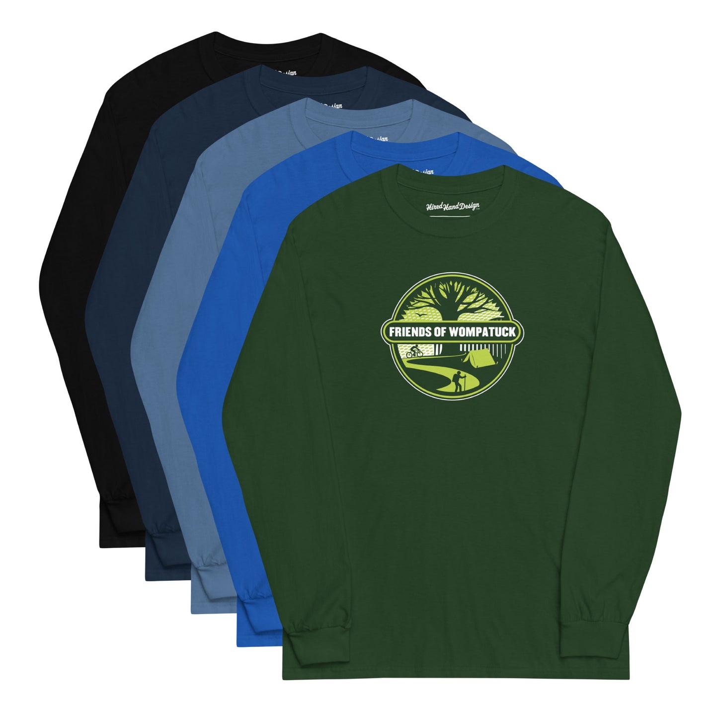 FOW: Men’s Long Sleeve Shirt / Green Logo w/ Dark Tee