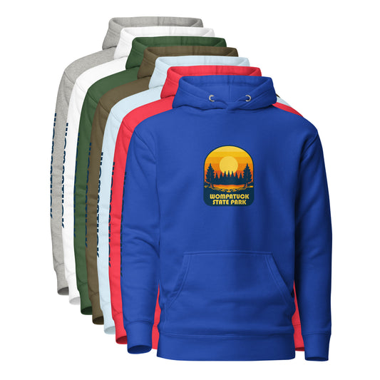 Wompatuck State Park: Unisex Hoodie / Retro Sunset Badge