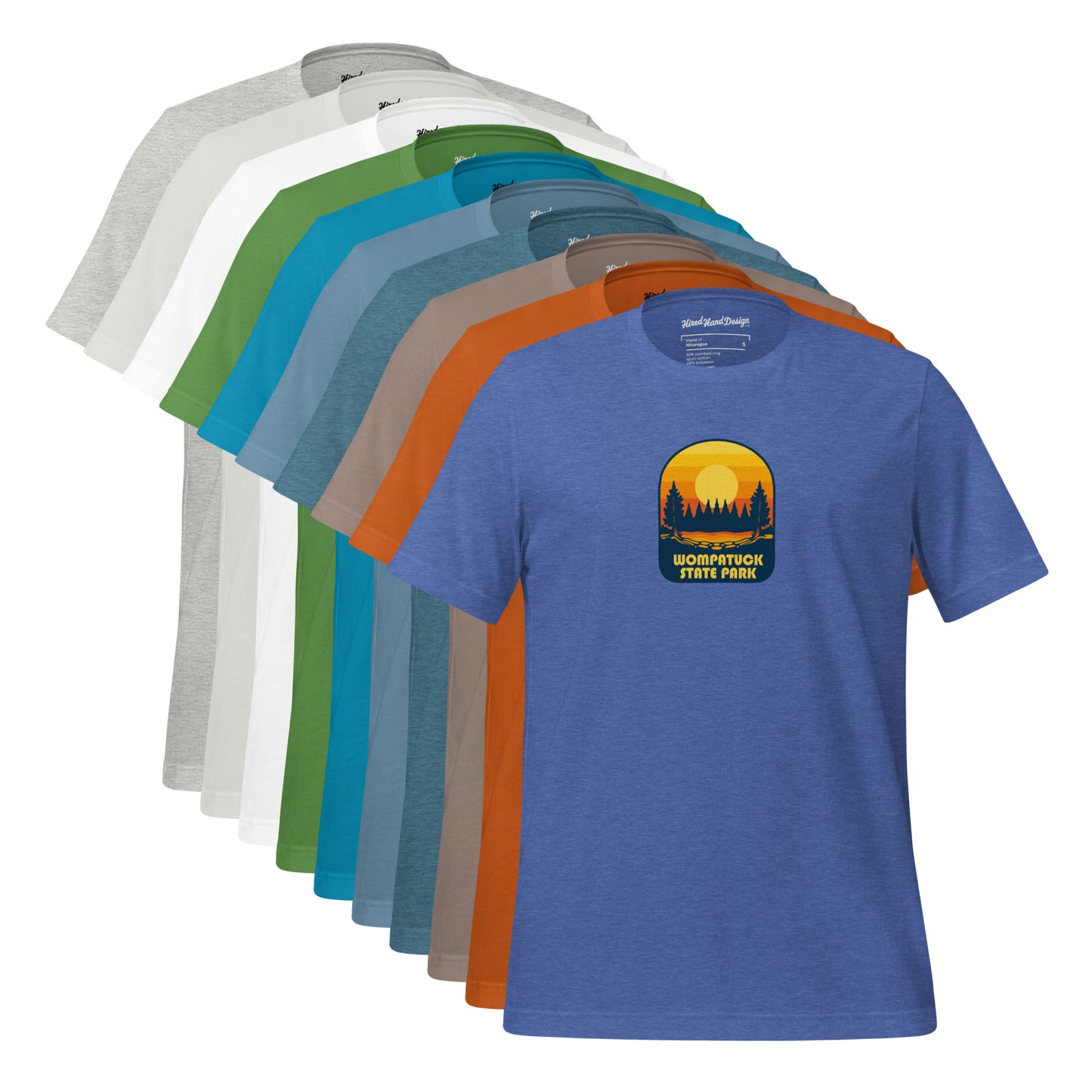 Wompatuck State Park: Unisex T-shirt / Retro Sunset Badge