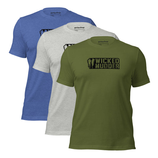 Wicked Mudder: Unisex T-shirt / Black Logo