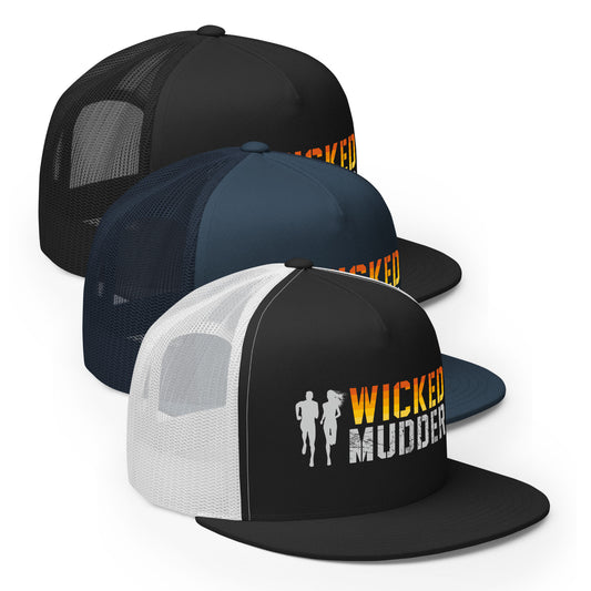 Wicked Mudder: Flat Bill Trucker Cap / Big Print Logo