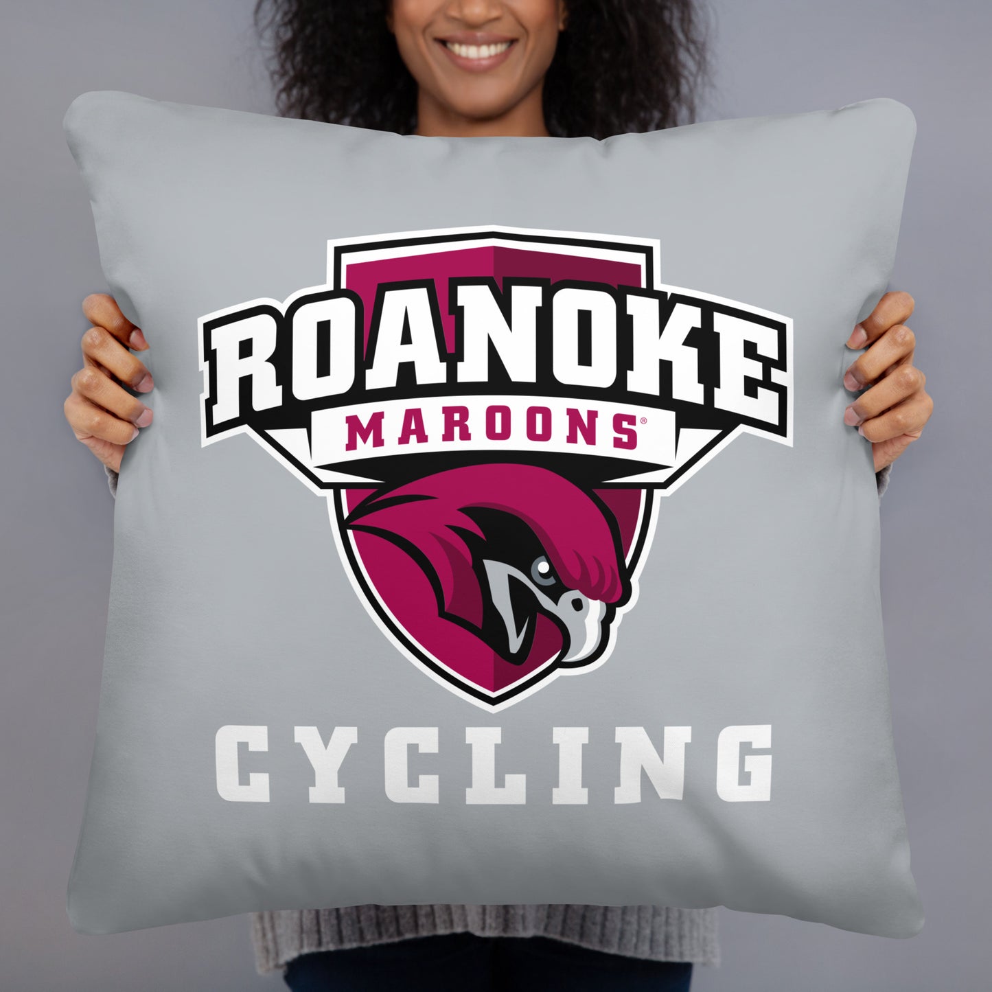 Roanoke Cycling: Throw Pillow / Hawk Logo