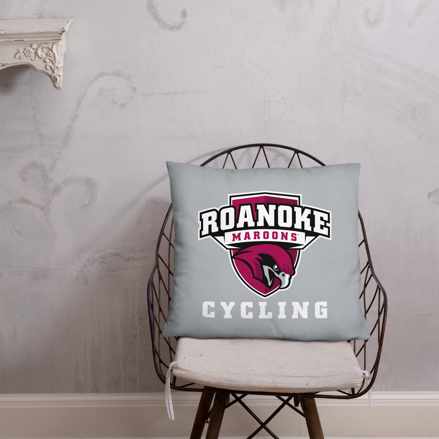 Roanoke Cycling: Throw Pillow / Hawk Logo