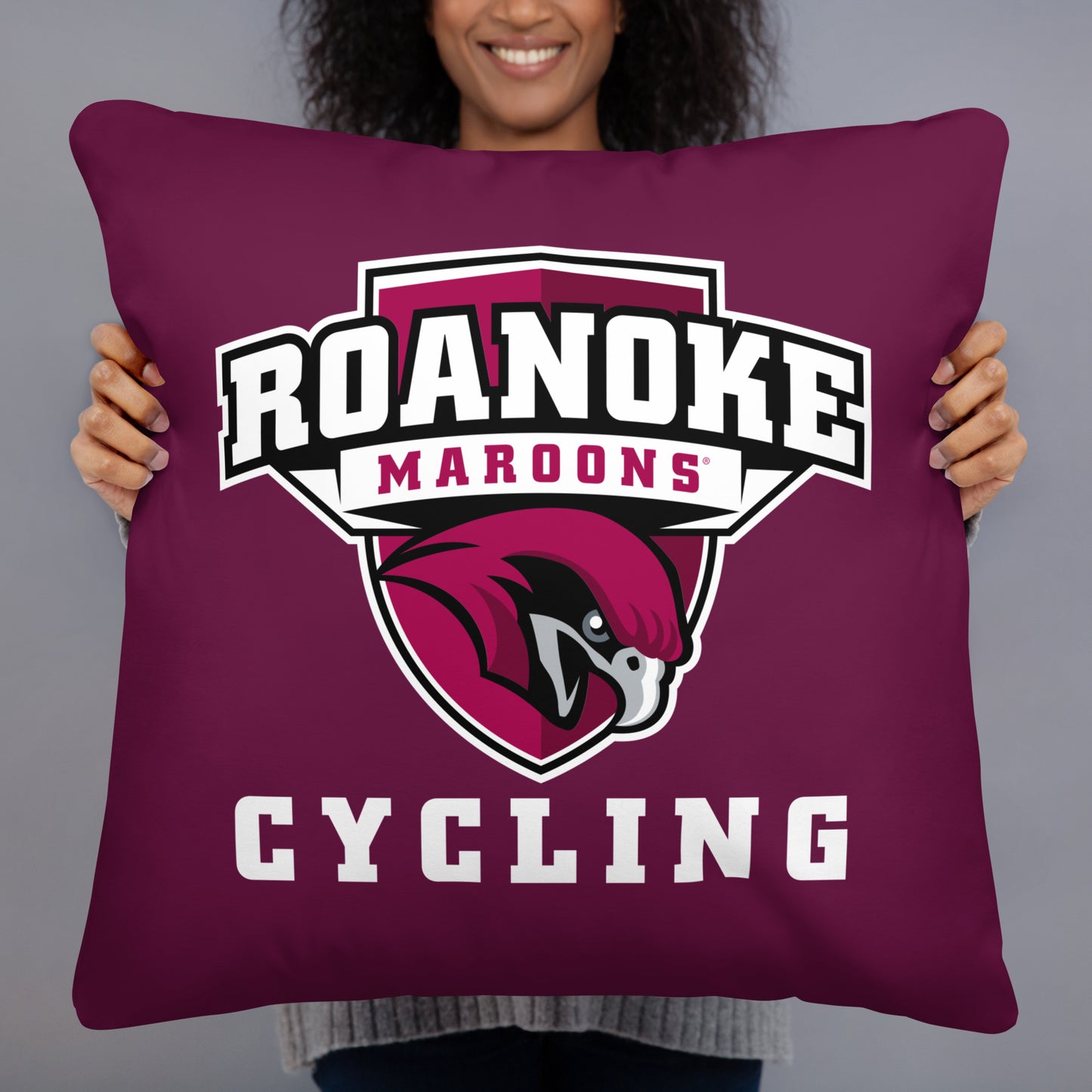 Roanoke Cycling: Throw Pillow / Hawk Logo