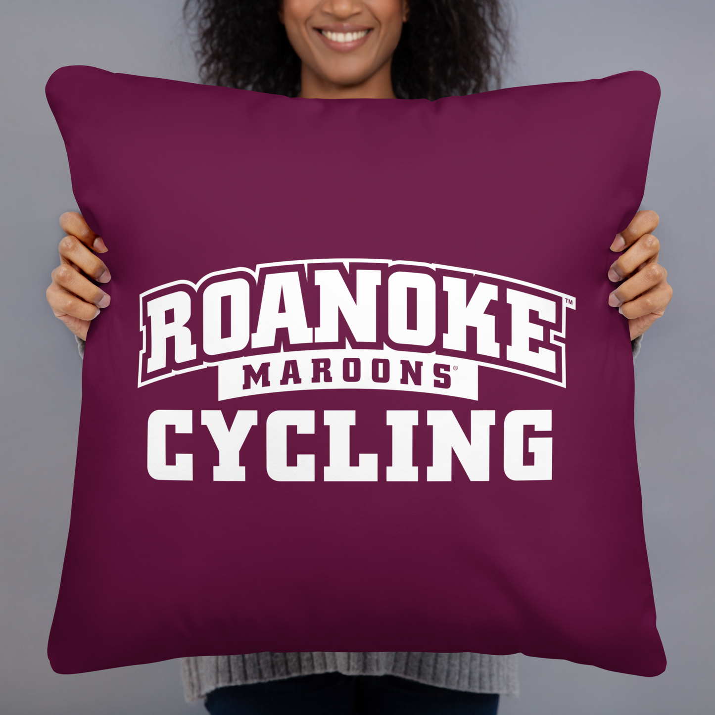 Roanoke Cycling: Throw Pillow / Full Logo
