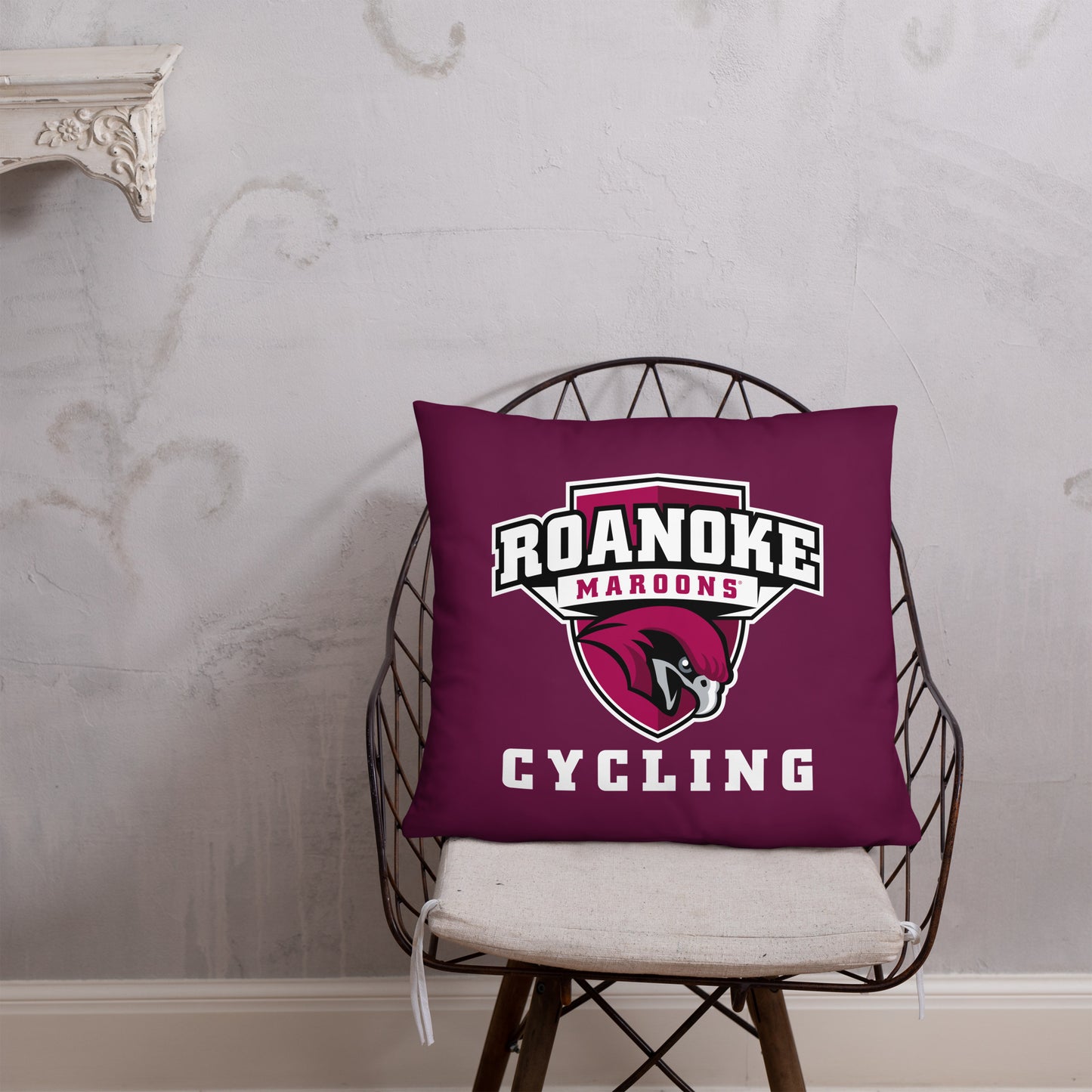 Roanoke Cycling: Throw Pillow / Hawk Logo