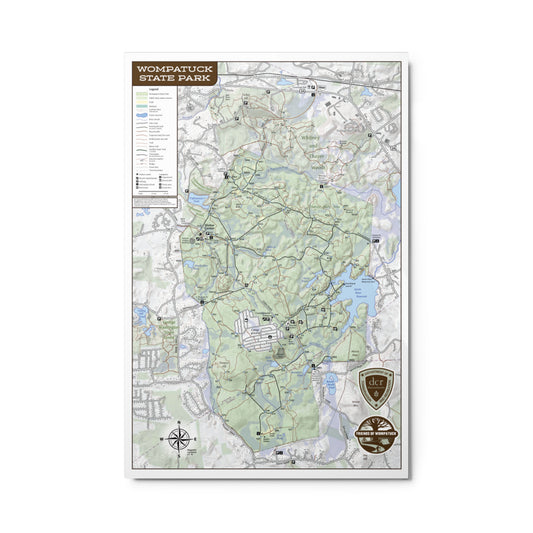 Wompatuck: Metal Wall Print / Wompatuck State Park Trail Map