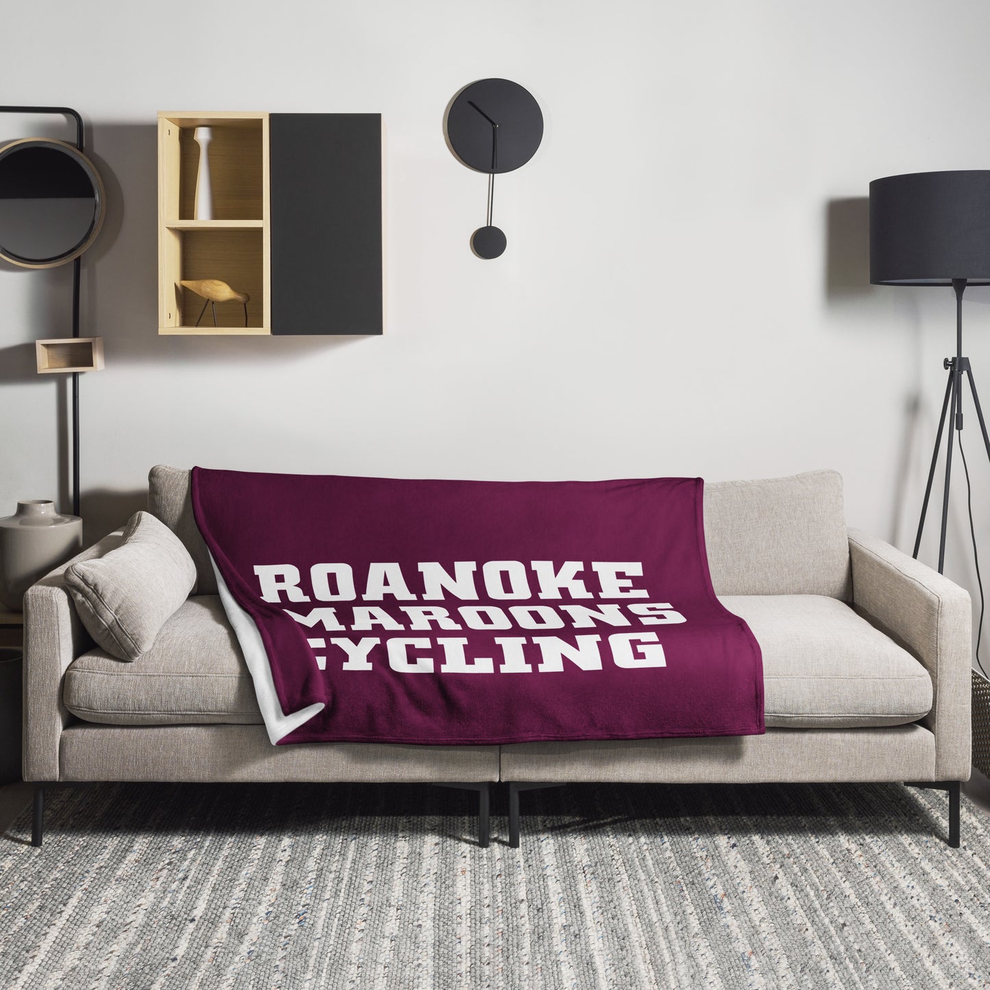 Roanoke Cycling: Light-Weight Throw Blanket / Maroon