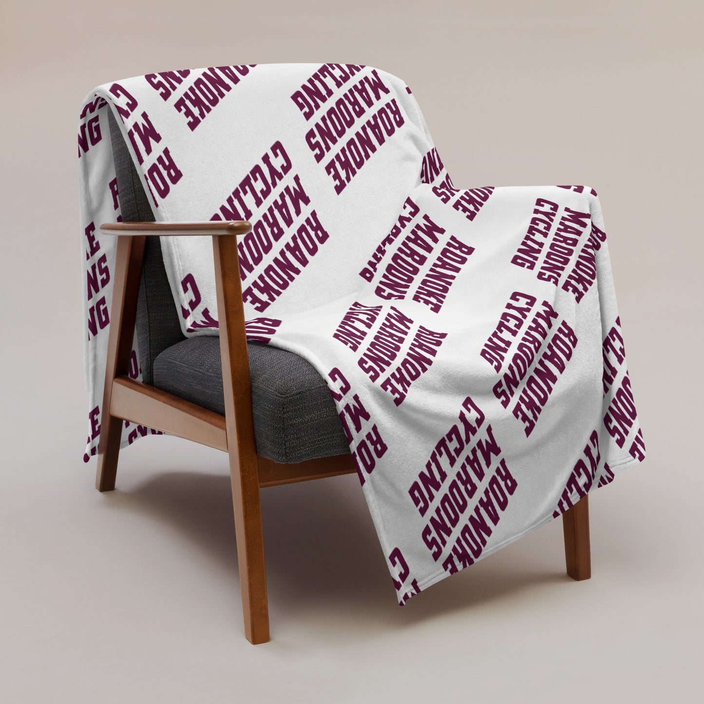 Roanoke Cycling: Light-Weight Throw Blanket / Repeating Logo