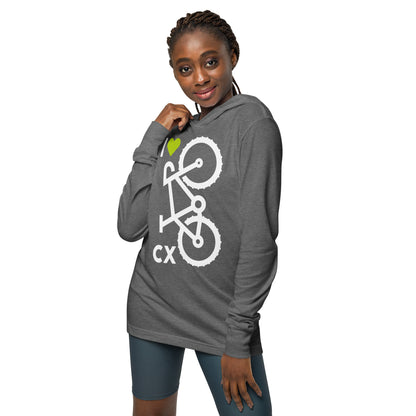 I 💚 CX: Hooded Long-Sleeve Unisex Tee / Dark