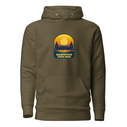 Wompatuck State Park: Unisex Hoodie / Retro Sunset Badge