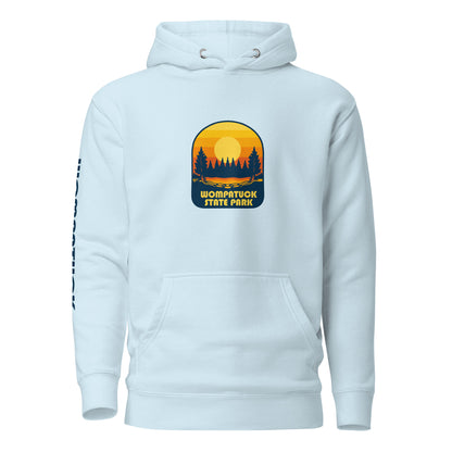 Wompatuck State Park: Unisex Hoodie / Retro Sunset Badge