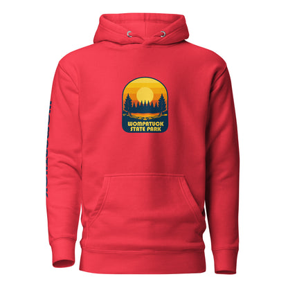 Wompatuck State Park: Unisex Hoodie / Retro Sunset Badge