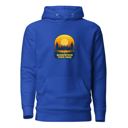 Wompatuck State Park: Unisex Hoodie / Retro Sunset Badge